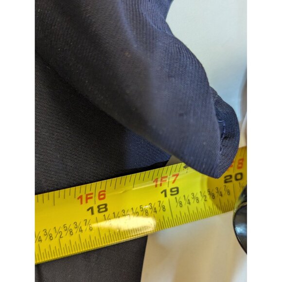 Navy & Silver Striped Party Dress With Metallic Accents Short Sleeve Womens Sz 1 - Picture 4 of 7